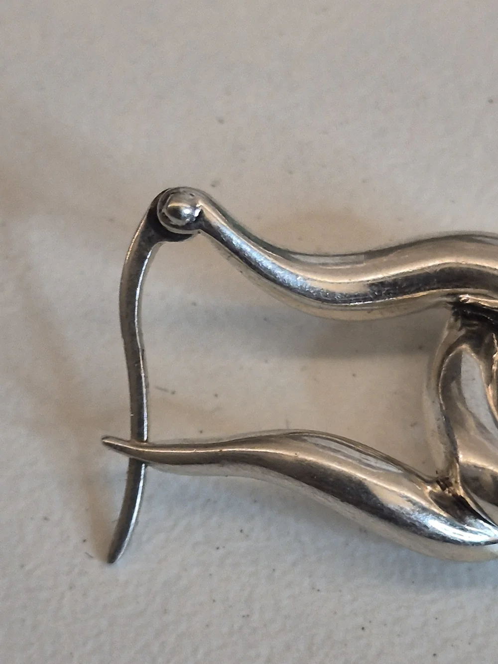 Scott Kay Sterling Silver Sculpted Interlocking Ribbon Heart Drop Earring